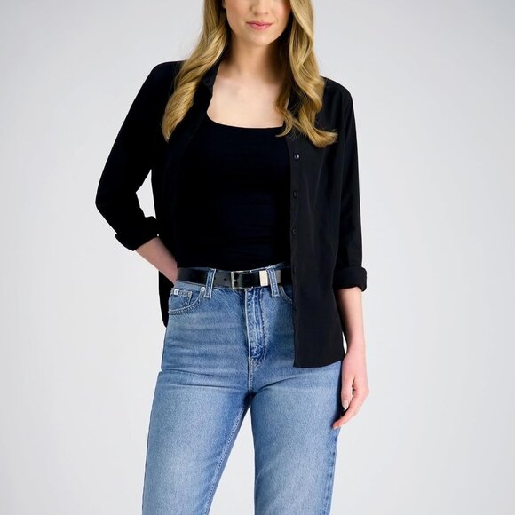 Women's Slim Metal Loop Belt 1 Inch for Trousers Jeans Dresses adjustable fit - Picture 5 of 5